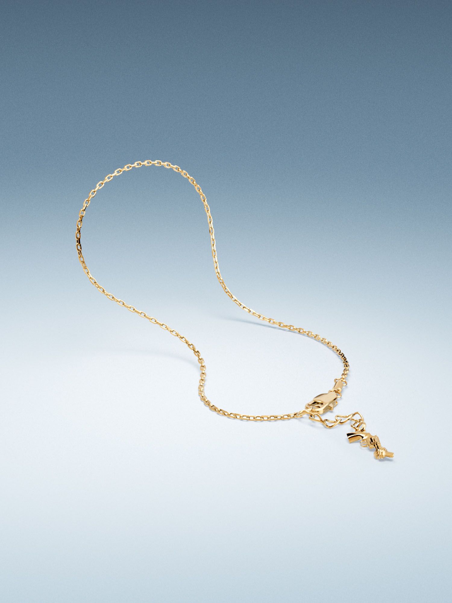Vacier Chain Bracelet Gold for Men with the Non-Violence Knotted Gun pendant