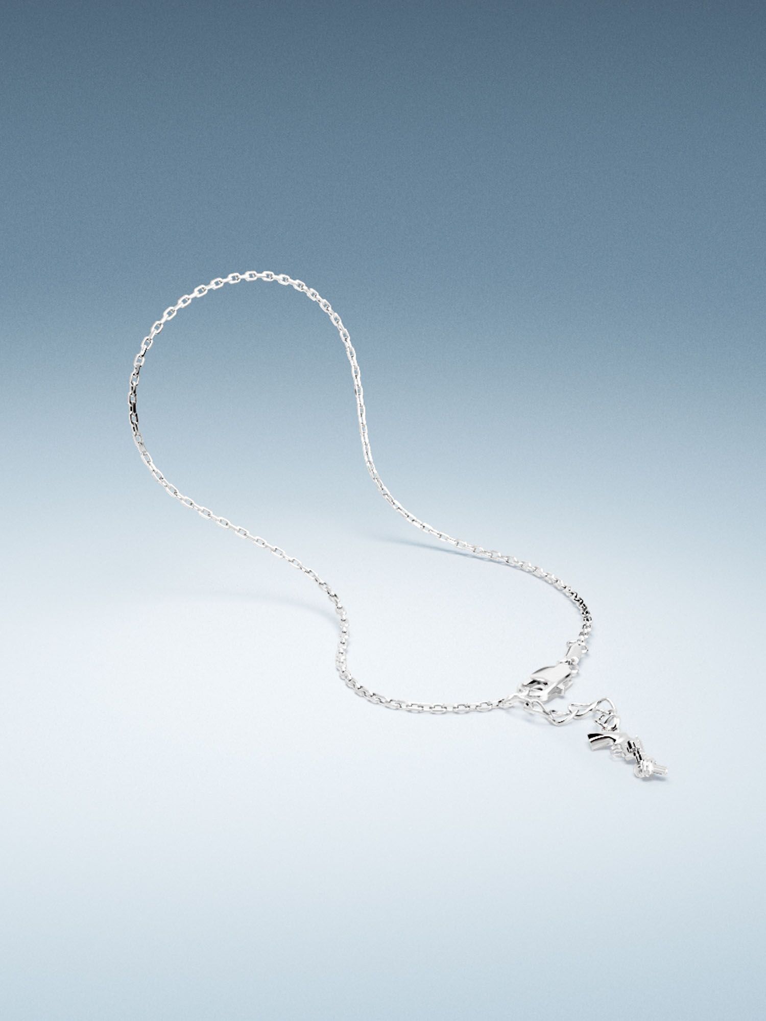 Vacier Chain Bracelet Silver for Men with the Non-Violence Knotted Gun pendant