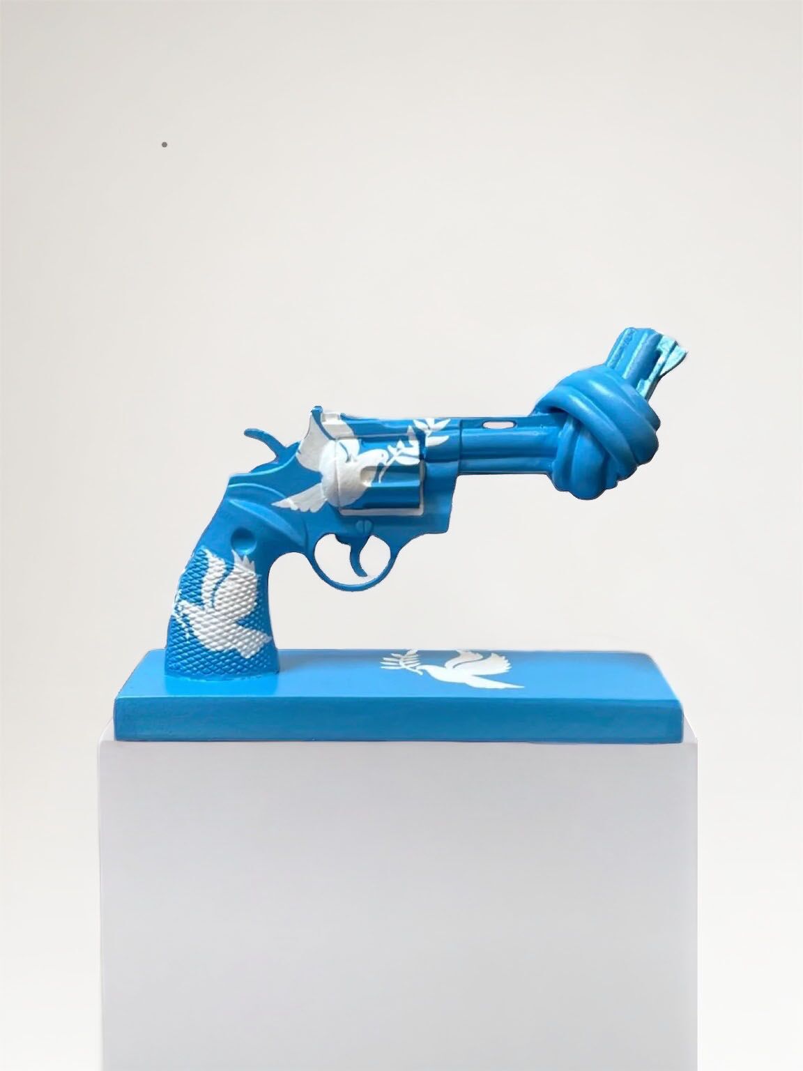 The Knotted Gun dove of peace sculpture by Non-Violence Art project.