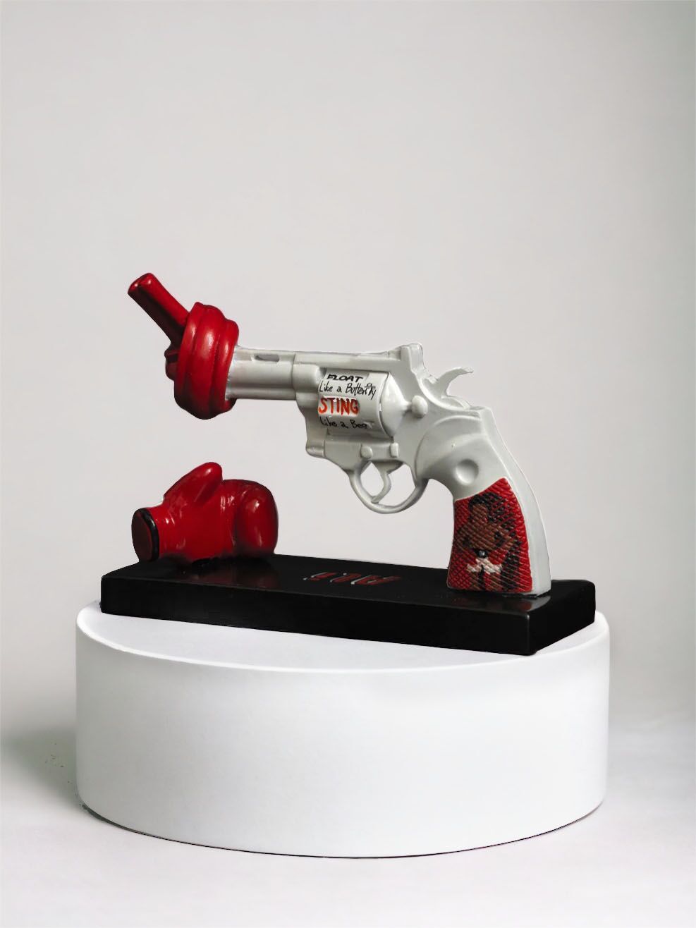 The Knotted Gun Punch for peace sculpture by Muhammad Ali.