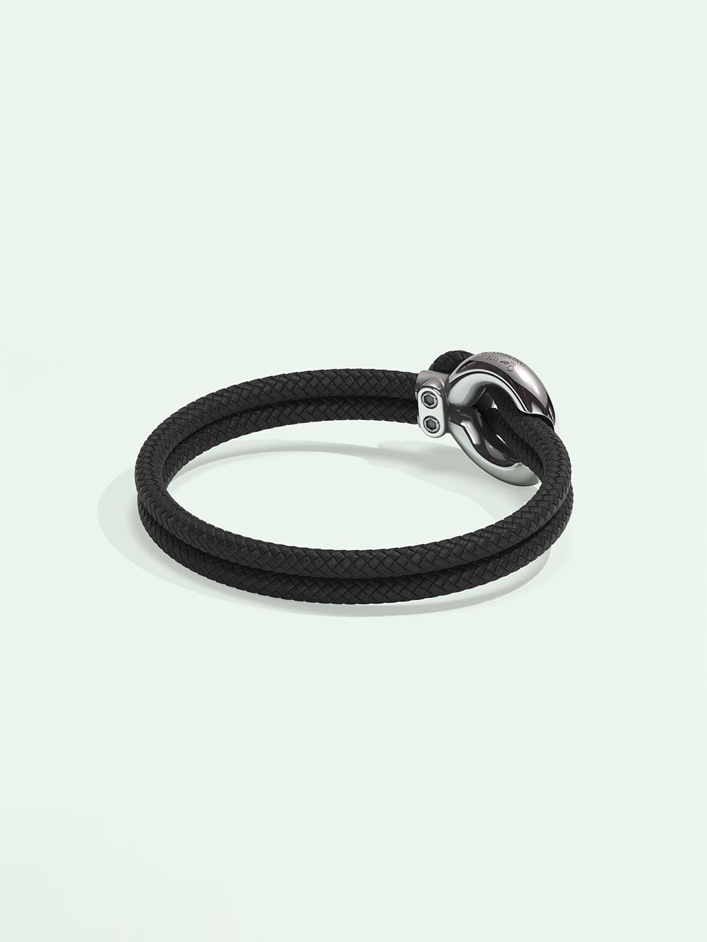 Imagine black nylon bracelet by Orrling in a back view created in collaboration with the Non-Violence Project.